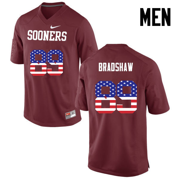 Oklahoma Sooners #34 Malik Bradshaw College Football USA Flag Fashion Jerseys-Crimson